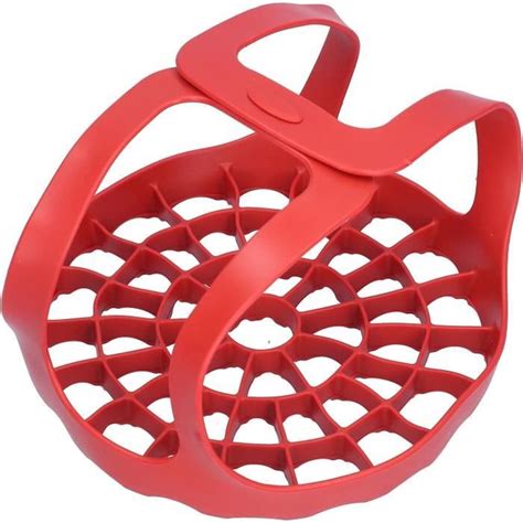 Élingue De Casserole Cuiseur Vapeur En Silicone Rouge Durable Pour