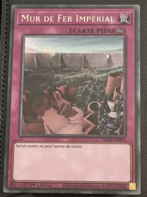 Carte Yu Gi Oh Mur De Fer Imp Rial R Maze Fr Eur Picclick Fr