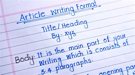 How To Write An Article In English Article Writing Format Youtube