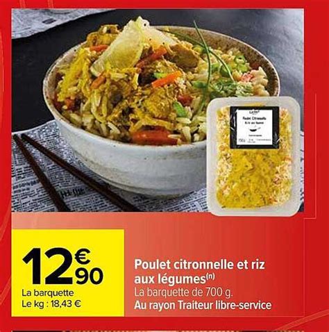 Promo Poulet Citronelle Et Riz Aux L Gumes Chez Carrefour Icatalogue Fr