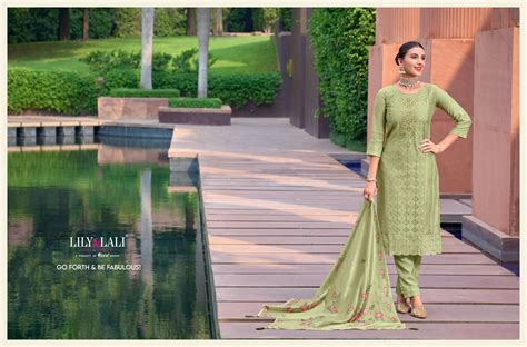 Chikan Kari Vol By Lily Lali Designer Schiffli Work Readymade