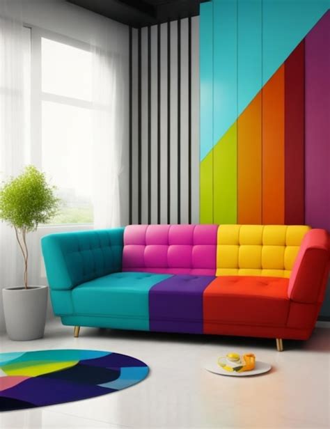 Premium AI Image | modern colorful couch in modern room