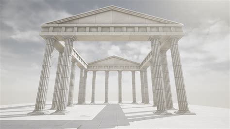 3D Model Roman Temple VR AR Low Poly CGTrader