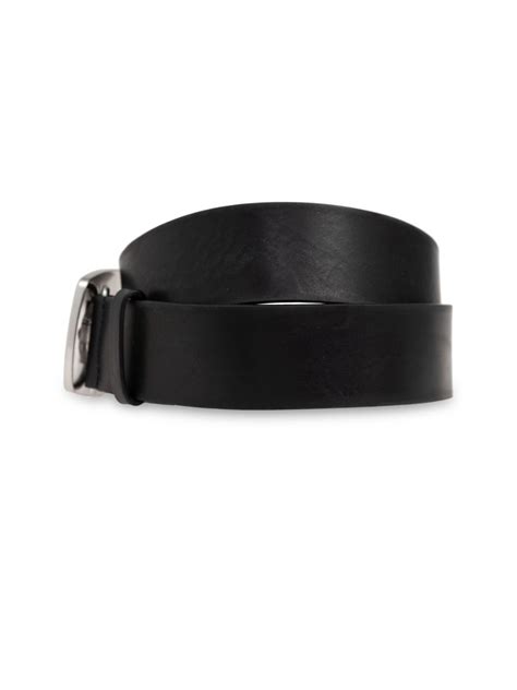 Dsquared Logo Engraved Leather Belt Black Farfetch