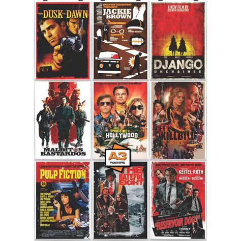 Posters Cartaz Adesivo Filmes Quentin Tarantino Variações A4 21cm x