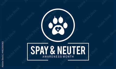 Spay And Neuter Awareness Month Vector Template For Banner Card