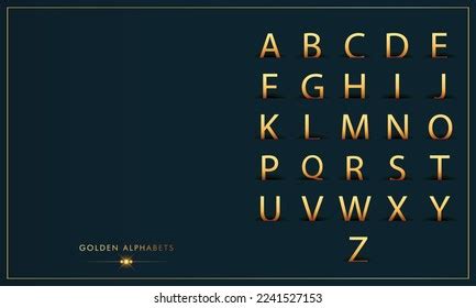 Golden Alphabet Letters Template Design Beautiful Stock Vector (Royalty ...