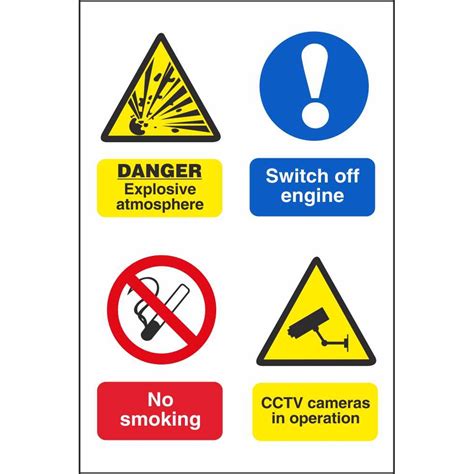 Multi Notice Symbol Signs | Fire Prevention & Explosive Hazard Safety Signs