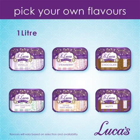 Lucas 1l Ice Cream Pack Pick Your Own Flavours S Luca Ice Cream