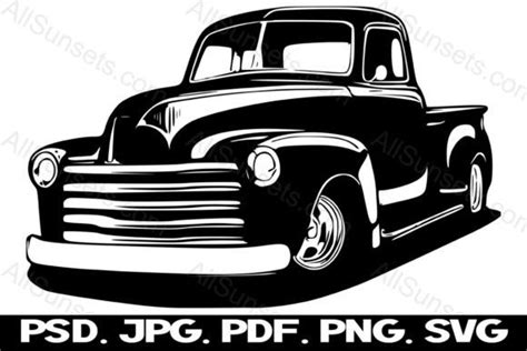 1940s Vintage Old Pickup Truck Clipart Graphic By Sunandmoon · Creative