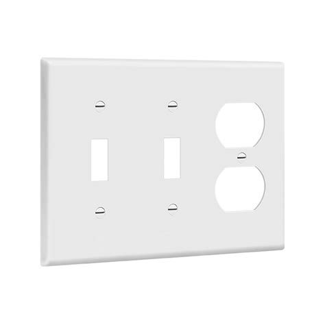 Enerlites 881221 W Combination Three Gang Wall Plate 2 Toggles And