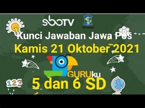 Kunci Jawaban Sbo Tv Jawa Pos Kamis Oktober Kelas Dan Sd