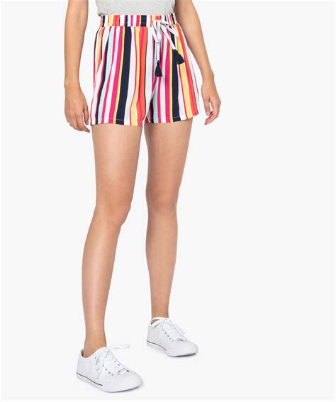 Gemo Vetements Short Femme Fluide Imprime Avec Taille Elastiquee