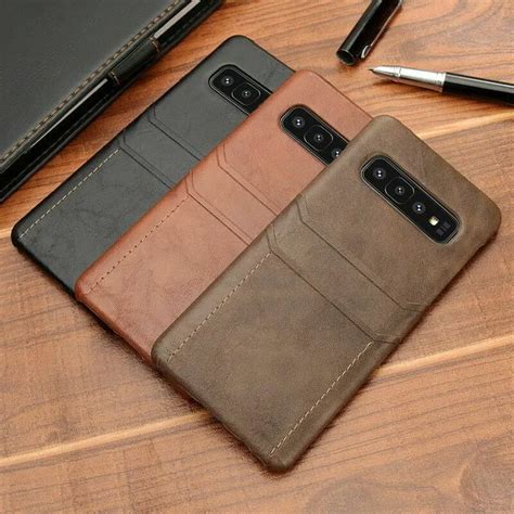 For Samsung Galaxy S10 Plus S10e S10 Case Leather With Card Slot Back Cover Cases For Samsung