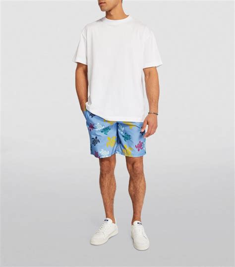 Mens Vilebrequin Blue Turtle Print Moorise Swim Shorts Harrods Uk