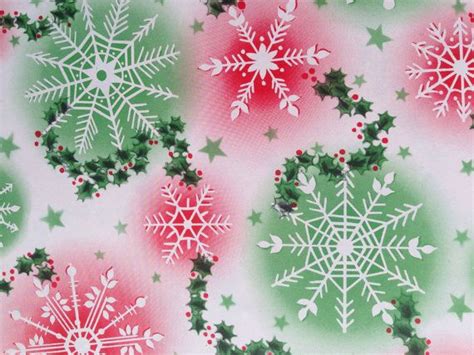 Vintage Christmas Gift Wrapping Paper Red White And Green Etsy