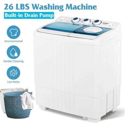 Kuppet Compact Twin Tub Portable Mini Washing Machine 26lbs Capacity