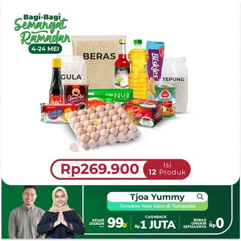 Jual Paket Sembako Murah Berkat Beras Telur Kecap Minyak Indomi Gula