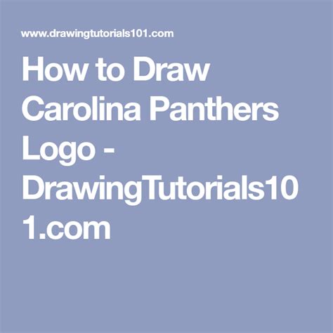How To Draw Carolina Panthers Logo Carolina