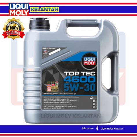 Liqui Moly Top Tec 4600 5w 30 Engine Oil 5l Lazada