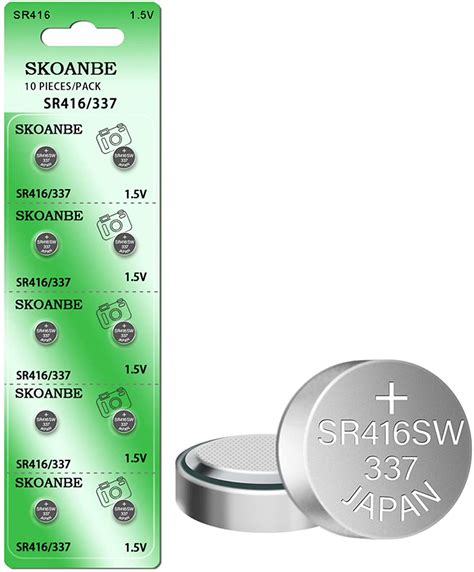 Amazon SKOANBE SR416SW 337 1 55V Watch Battery 10 Pack Health