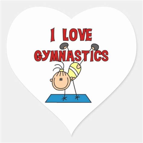 Girl I Love Gymnastics Heart Sticker Zazzle