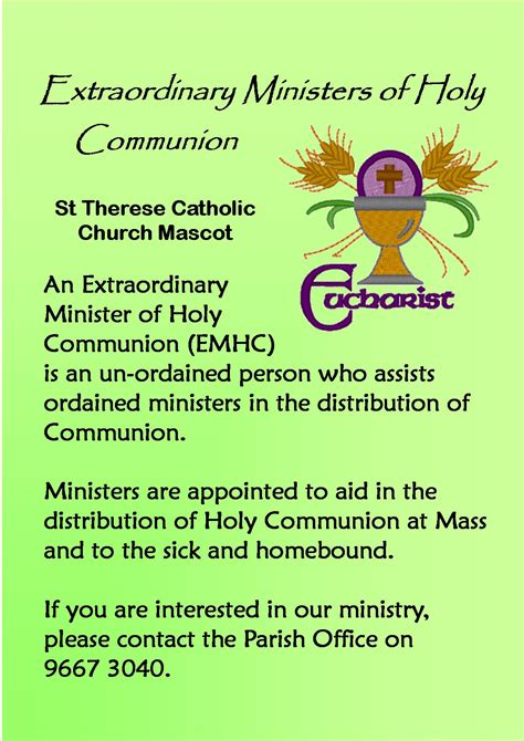 Ministers Of Communion St Therese Catholic Church