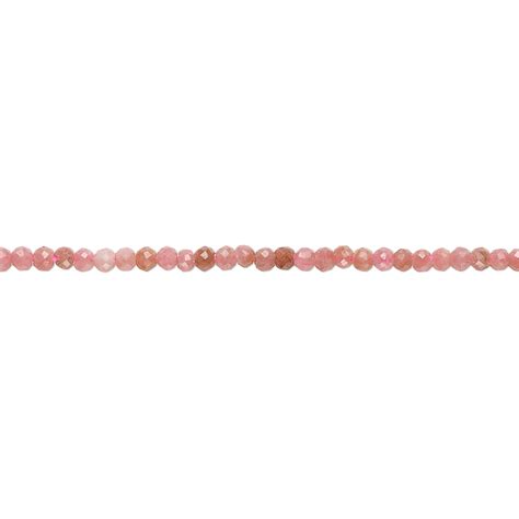 Bead Rhodochrosite Natural Mm Faceted Round C Grade Mohs