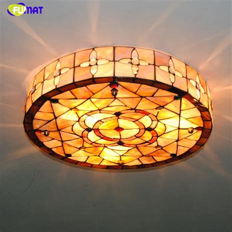 Fumat Tiffany Ceiling Lamps Led Natural Shell Shade Lamps Living Room