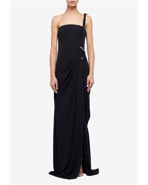 Jonathan Simkhai Sone One Shoulder Gown In Black Lyst