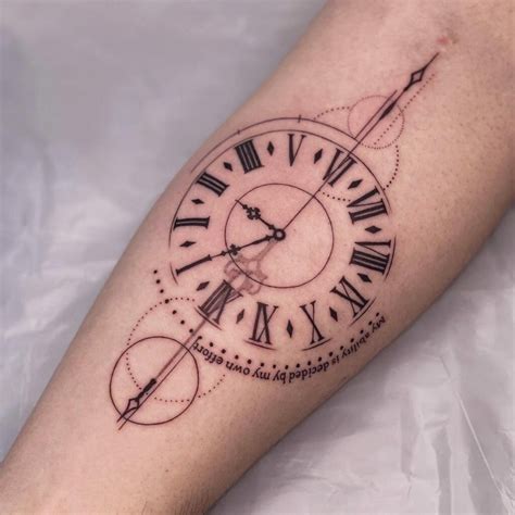 Antique Clock Hands Tattoo