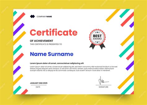 Premium Psd Modern And Simple Certificate Design Template