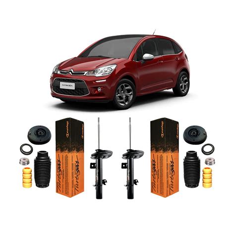 Par Amortecedor Suporte Rolamento Batente Coifa Dianteiro Citroen C