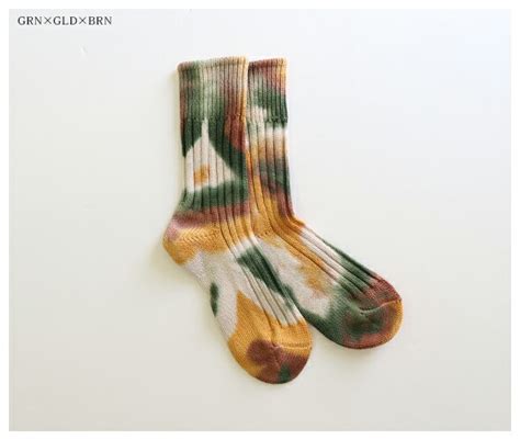 Rototo Chunky Ribbed Crew Socks Tie Dye