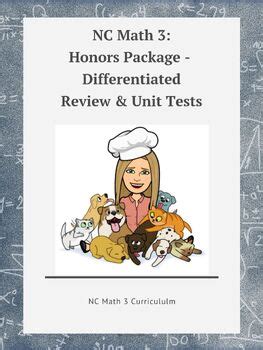 NC Math 3 Honors Package Differentiated Reviews Unit Tests