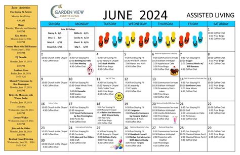 Garden View Baton Rouge Activities Calendar