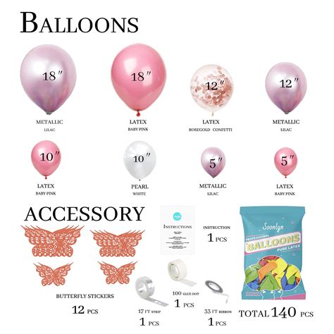 Soonlyn Baby Shower Decorations For Girl 140 Pcs Pink Balloon Garland