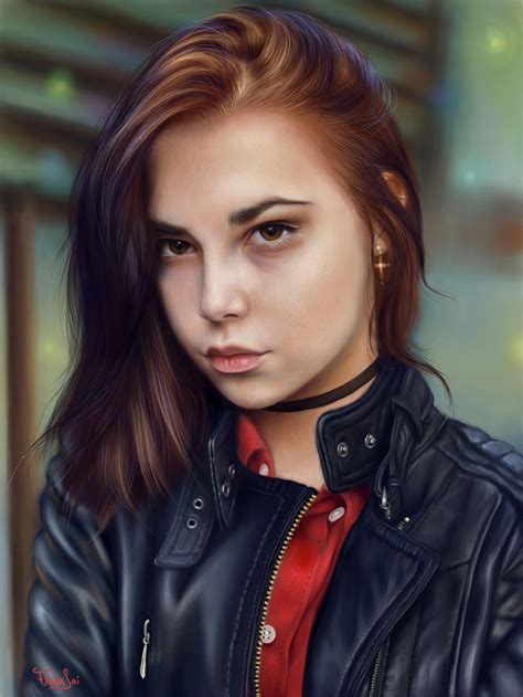 Artstation J Girl Elena Sai Digital Painting Portrait Digital