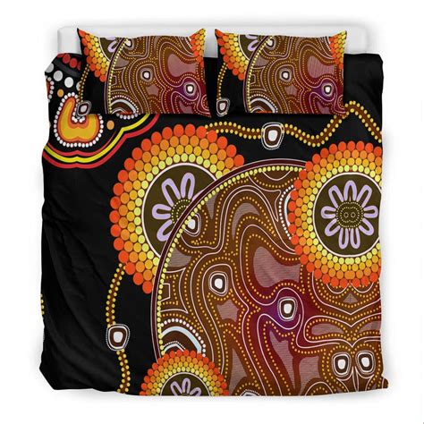 AIO Pride Aboriginal 3 Piece Duvet Cover Set Sun Rise Indigenous