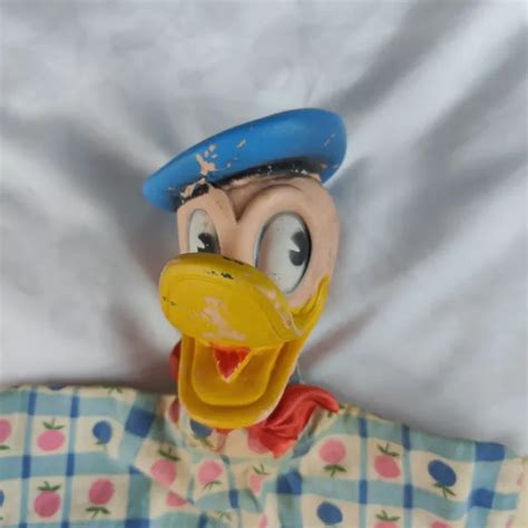 VINTAGE 1960 S DONALD Duck Hand Puppet Walt Disney Gund WDP Toy 17 21