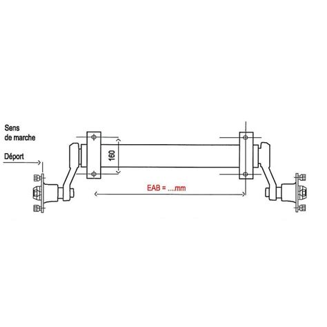 Essieu 1600 Kg Alko Frein 2361