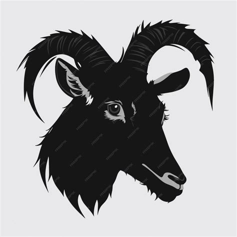 Premium Vector Goat Face Silhouette Cartoon Vector Style