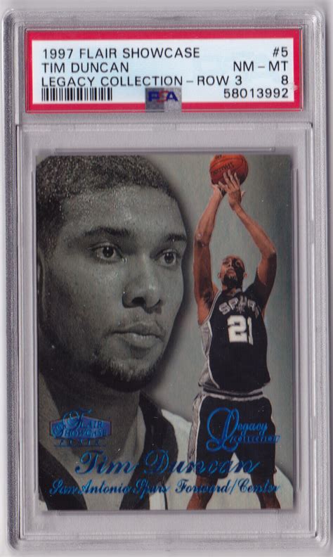 Flair Showcase Tim Duncan Legacy Collection Row Rc Rookie D