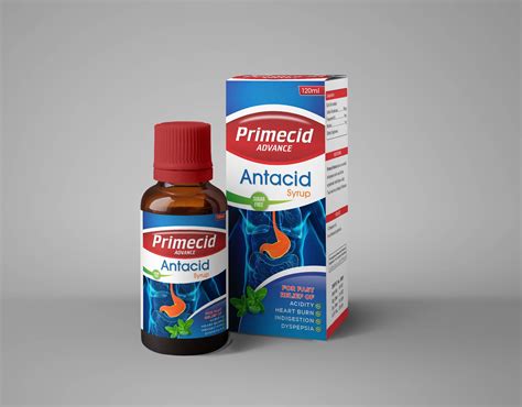 Antacid Syrup Box & Label Design