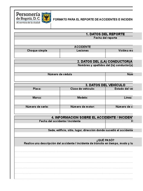 09 Fr 10 Reporte Accidente Incidente De Transito Antes 10 Re 10 Y 09 Re