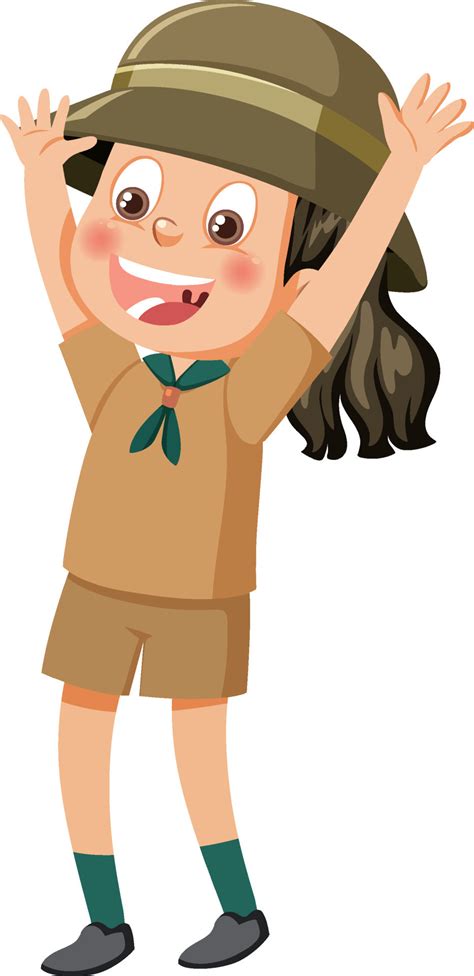 Cute Girl Scout Cartoon Character 11279762 Vector Art At Vecteezy