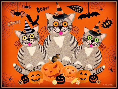 Solve Halloween Art Cats Bats Pumpkins Spiders Resize To Pieces