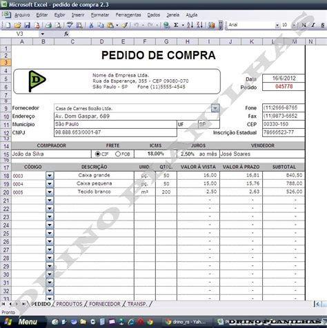 Modelo De Ordem De Compra