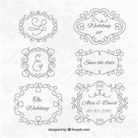 Free Vector Ornamental Wedding Frames Set