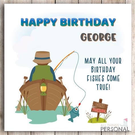 Personalised Fishing Birthday Card For Grandad Son Dad Uncle Etsy